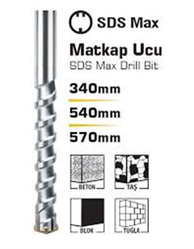 SGS SDS MAX 4 ELMASLI MATKAP UCU 18mm x 540mm